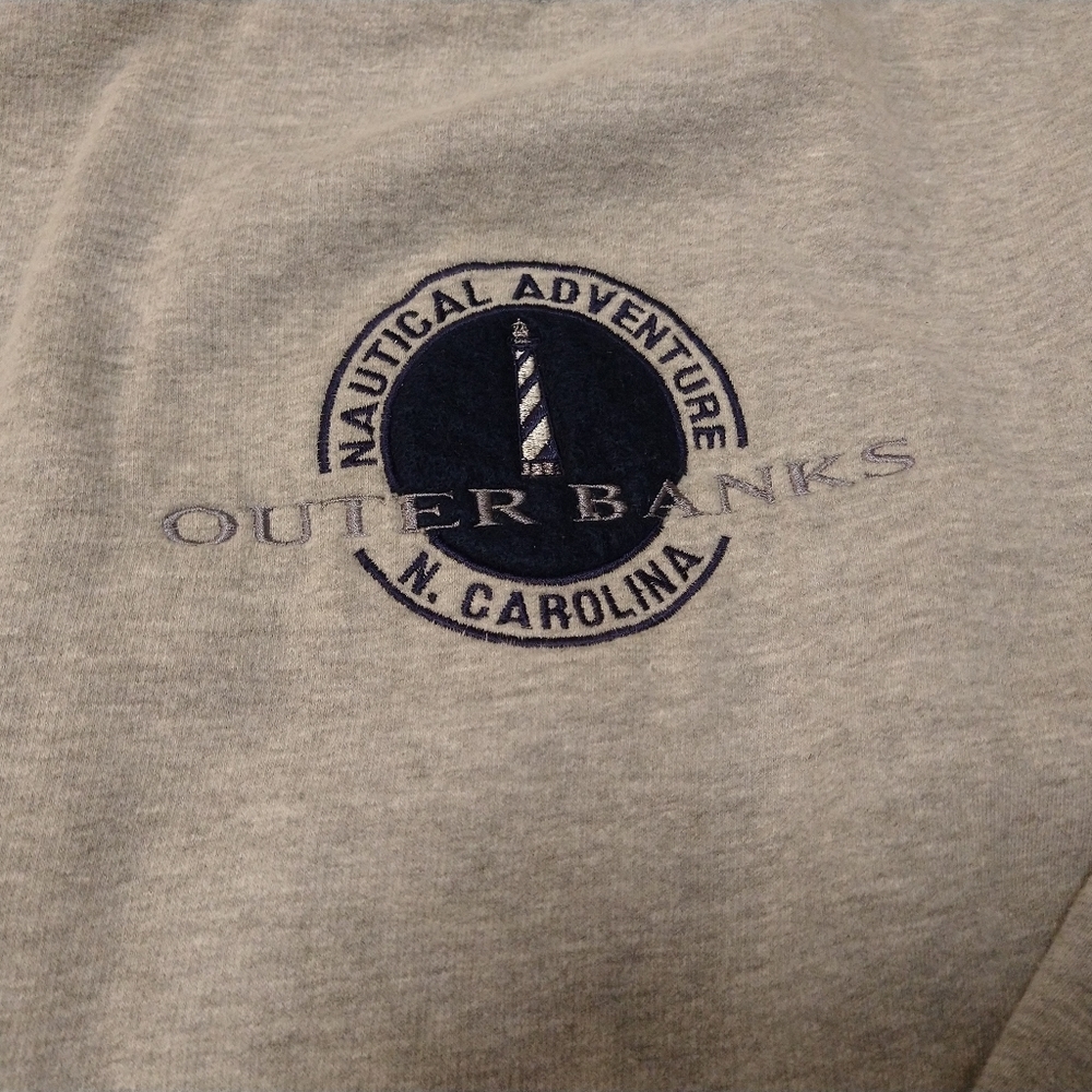 Vtg 90's Exist Sports Line Outer Banks Gray Men's Long Sleeve Sweater XL